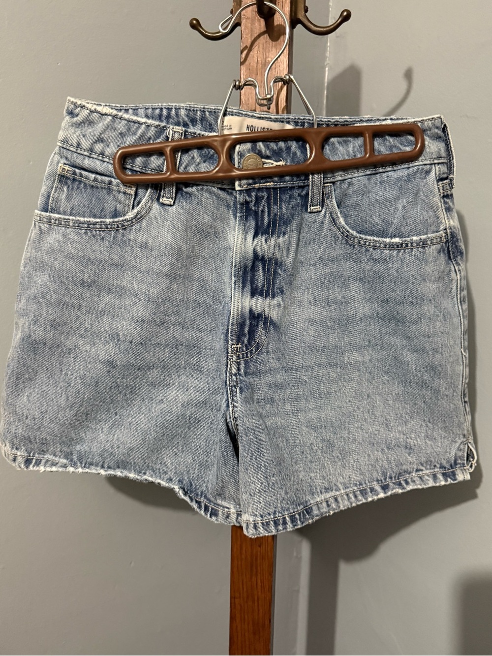 Hollister Light Wash High-Rise Denim Shorts